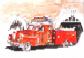 Hose House and Fire Truck Notecard